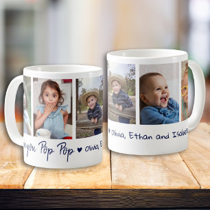 Love You Pop Pop Grandchildren 5 Picture Collage Coffee Mug