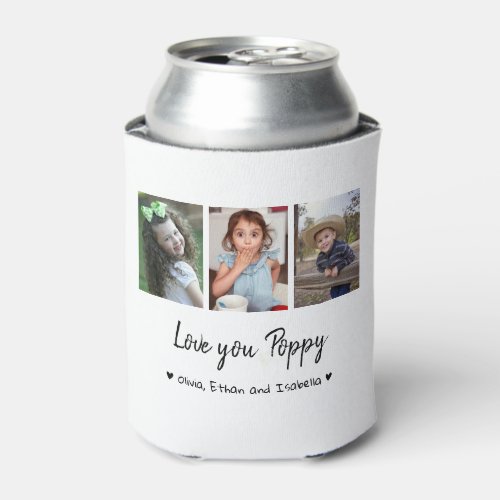 Love You Poppy Happy Fathers Day 2022 Photo Can Cooler