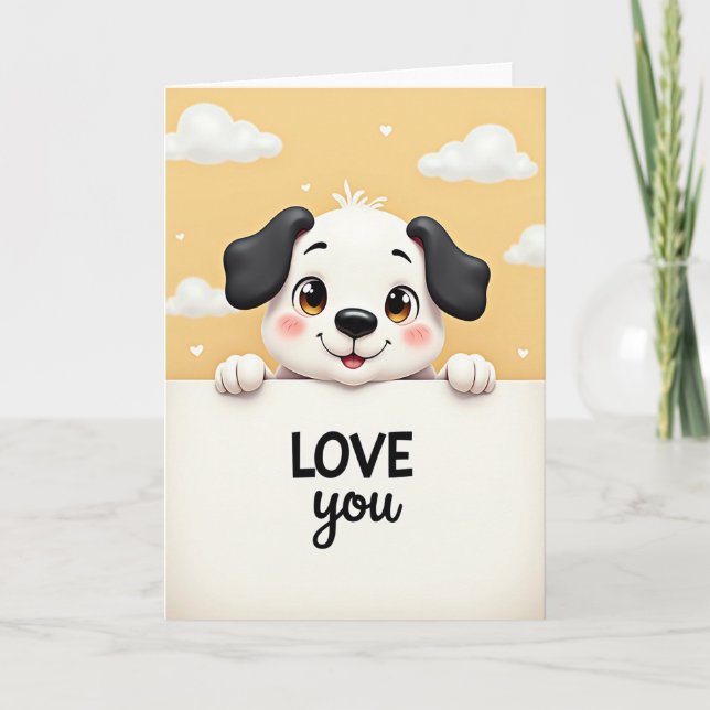 Love You Puppy Card (Front)
