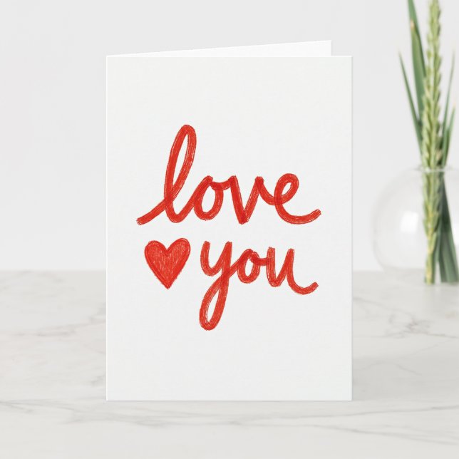 Love You Red Heart Card (Front)