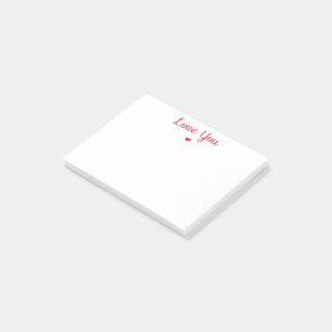 Love you red heart post-it notes