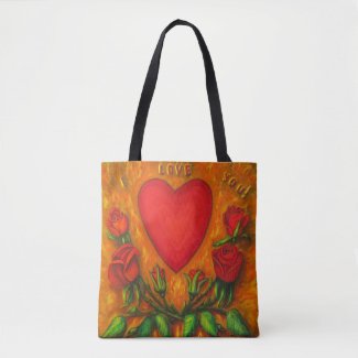 Love you red heart & roses