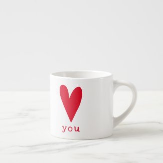 Love You | Red Heart Valentine's Day Espresso Cup