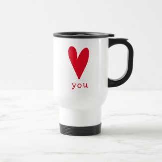 Love You | Red Heart Valentine's Day Travel Mug