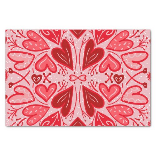 Love You Red Hearts Valentine   Tissue Paper