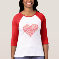 Love You Red Raglan T-Shirt Valentine Day