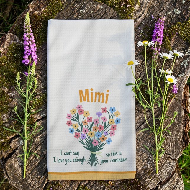 Love You Reminder Kitchen Towel - Bouquet (Yellow) (Creator Uploaded)