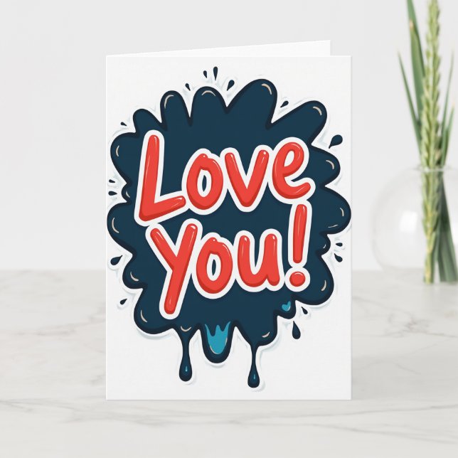 Love You Romantic Anniversary Card (Front)