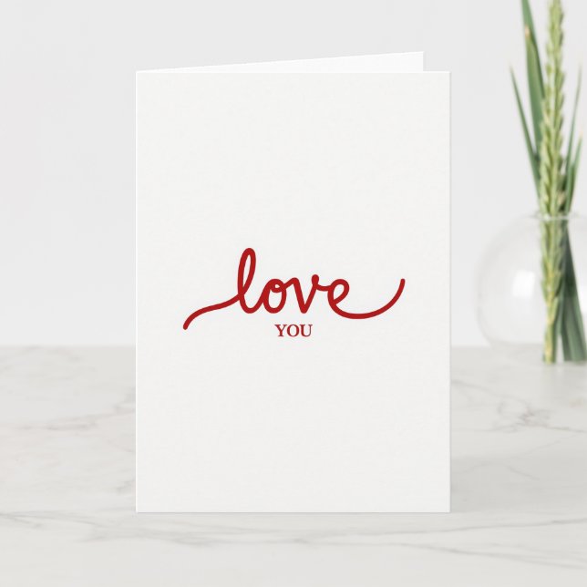 Love You Romantic Card (Front)