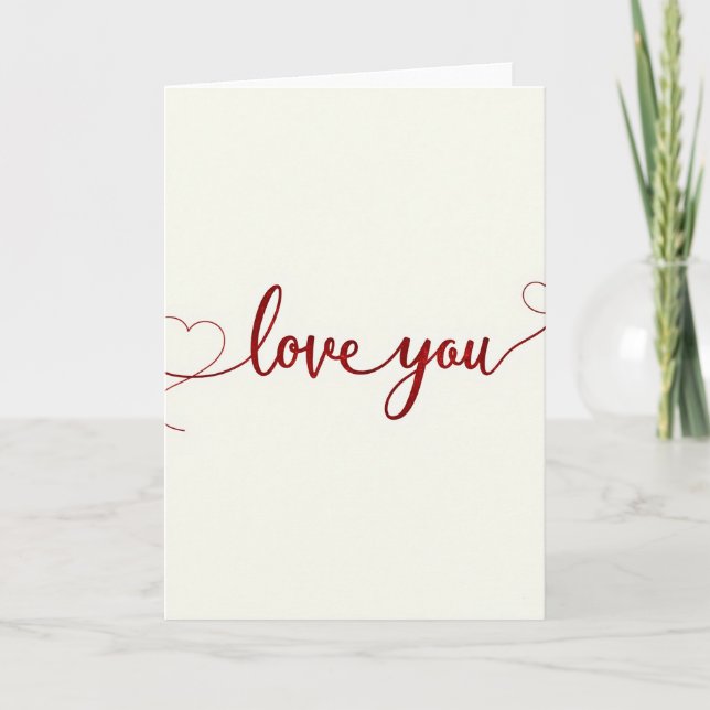 Love You Romantic Heart Card (Front)