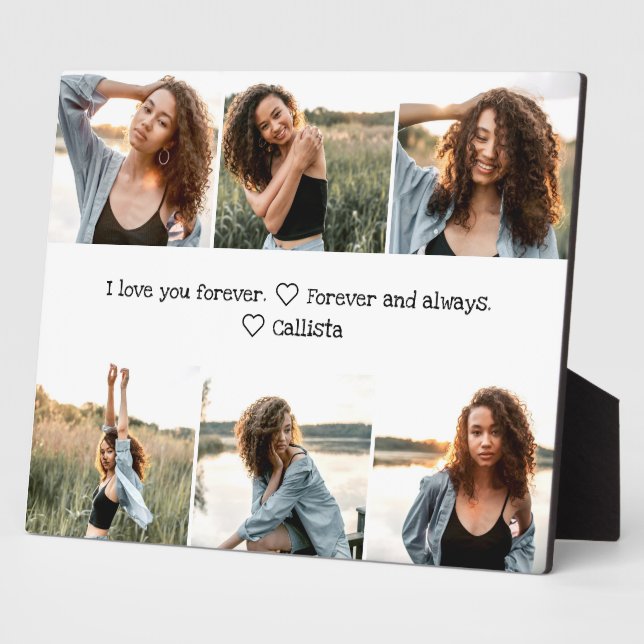 Love You Romantic Sweet Photo Collage Plaque (Side)