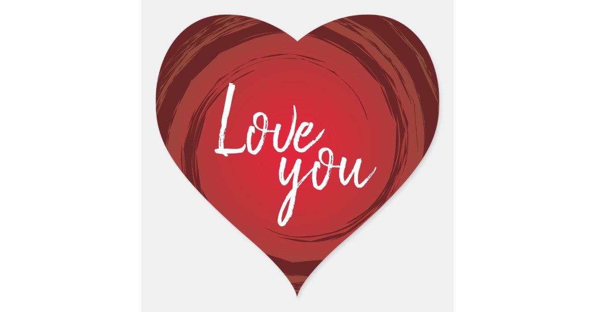 Love You Romantic Valentine's Red Heart Sticker