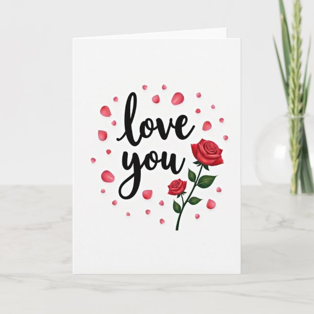 Love You Roses Best Wishes Card (Front)