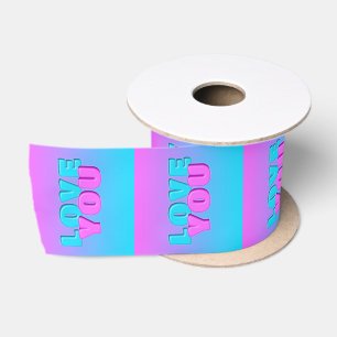 love you satin ribbon