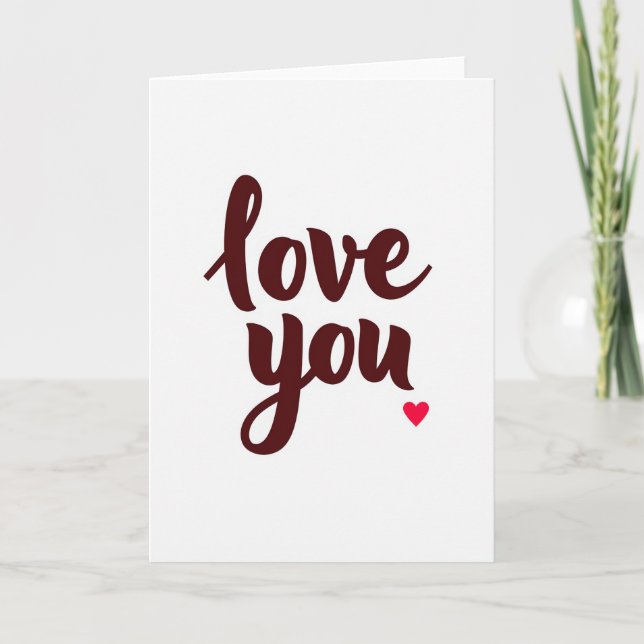 Love You Simple Script Message Card (Front)