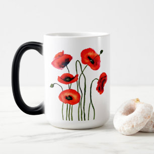 Love You Sis Watercolor Red Poppies Color Morph Mug
