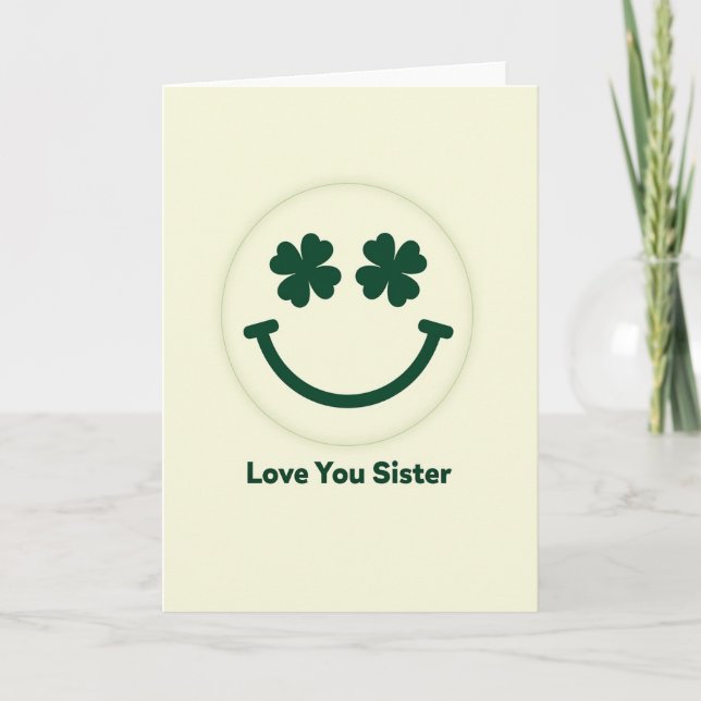 Love You Sister Shamrock Card (Front)