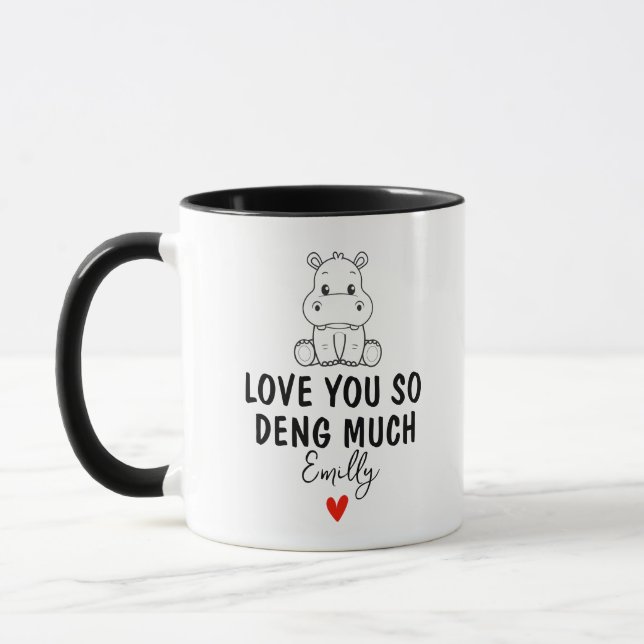 Love you so Deng Much, Custom Moo Deng lover Mug (Left)