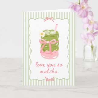 Love You So Matcha Card Pink and Green