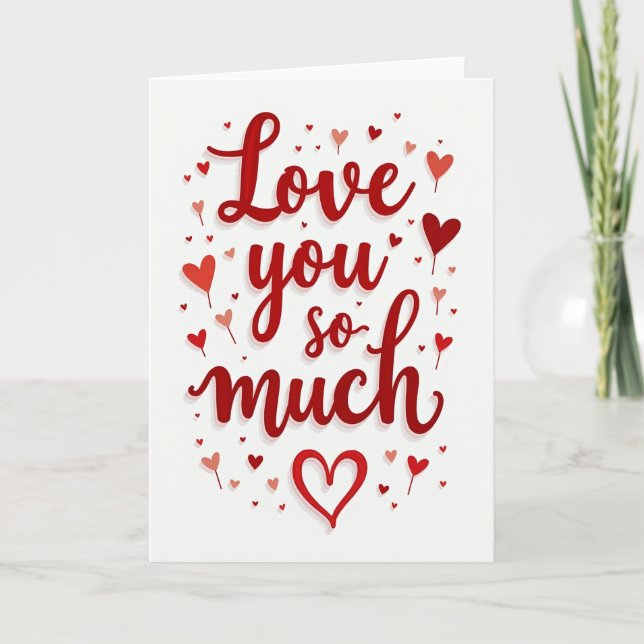 Love You So Much Hearts Card (Front)