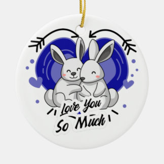 Love You So Much Valentine's day Gift Him Her Ceramic Ornament
