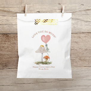 Love You So Mush Mushroom Classroom Valentine Favor Bag