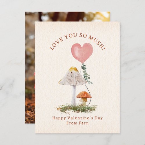 Love You So Mush Mushroom School Valentine Photo Postcard