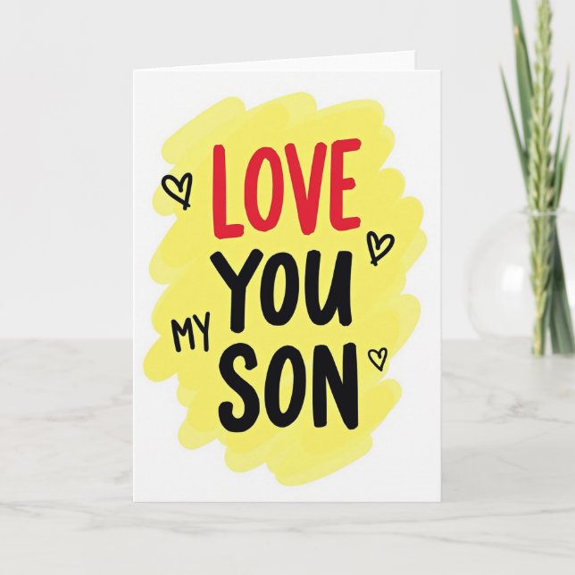 Love You Son Graphic Art Card (Front)