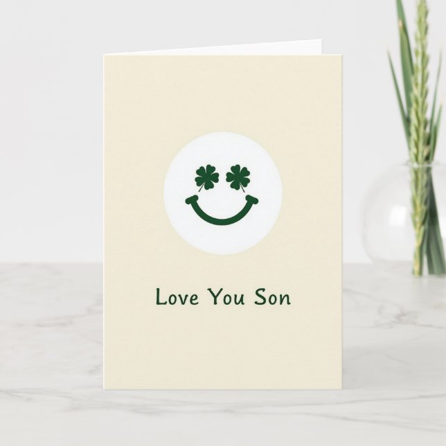 Love You Son Smiling Face Card (Front)