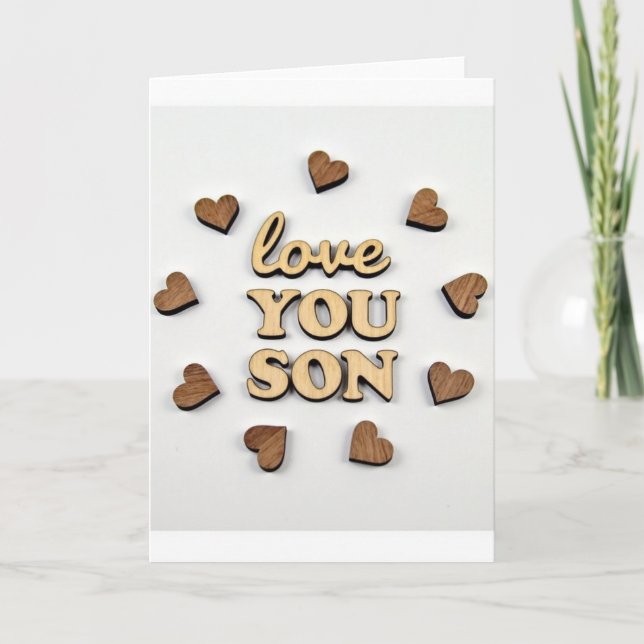 Love You Son Wooden Keepsake Card (Front)
