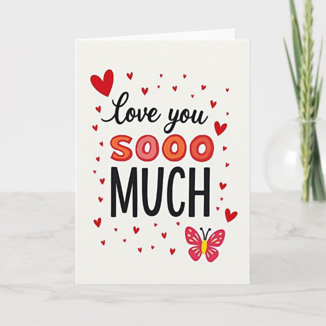 Love You Sooo Much Hearts Card (Front)