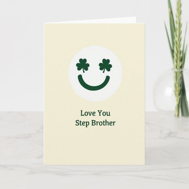 Love You Step Brother Smiling Card (Front)