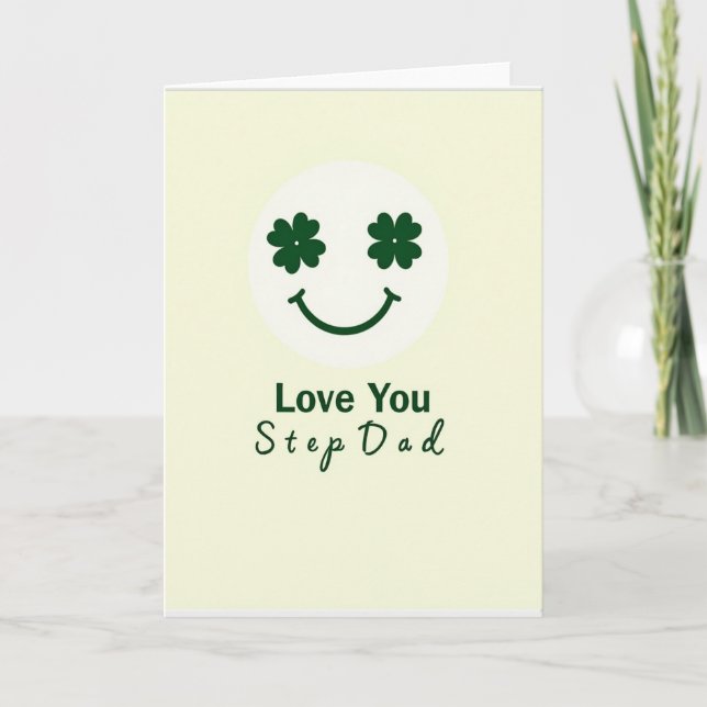 Love You Step Dad Clover Card (Front)