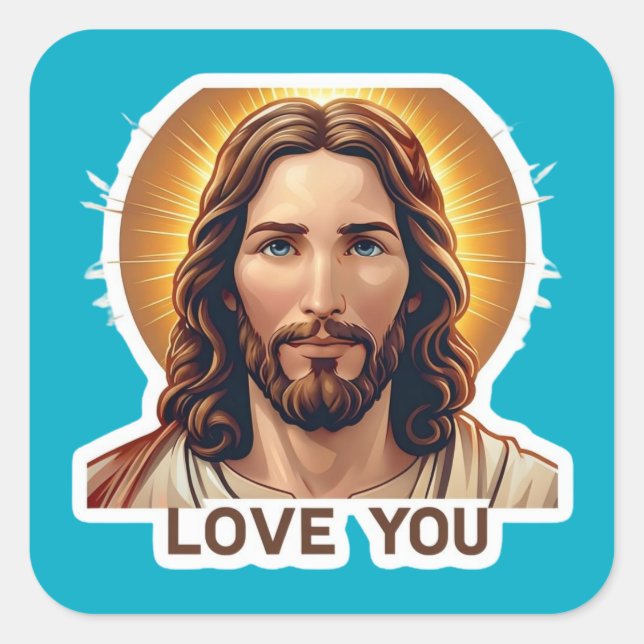 "Love You" sticker with face of Jesus (Front)