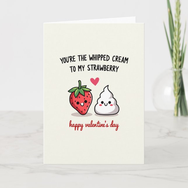Love You Strawberry Whipped Cream Card (Front)