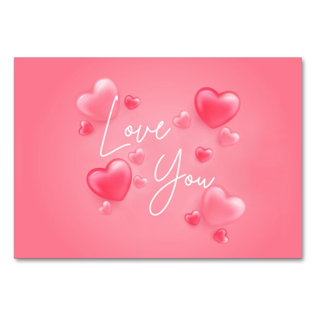 Love You Sweetheart Table Card (Front)