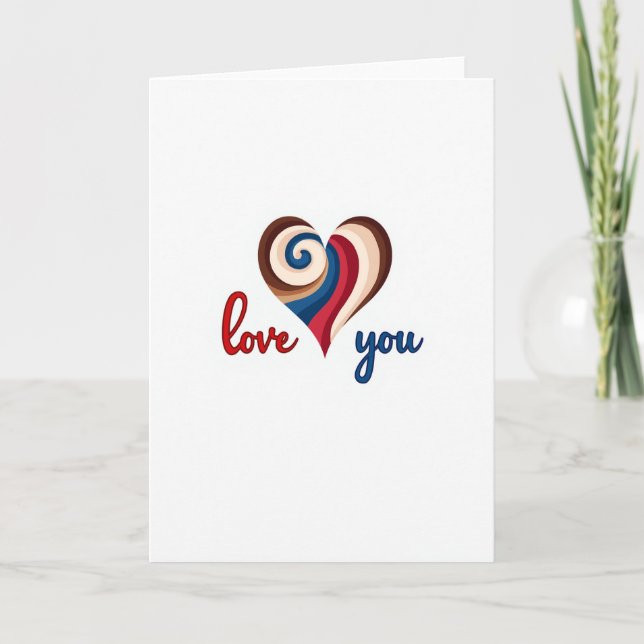 Love You Swirl Heart Card (Front)