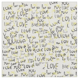 Love You Text Art Fabric