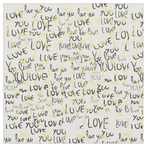 Love You Text Art  Fabric