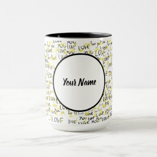 Love You Text Art  Mug