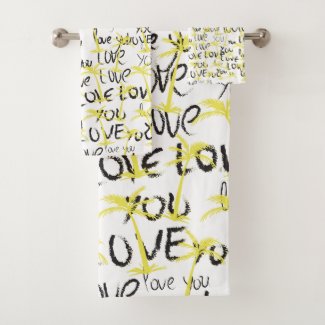 Love You Text Art Palms Summer 
