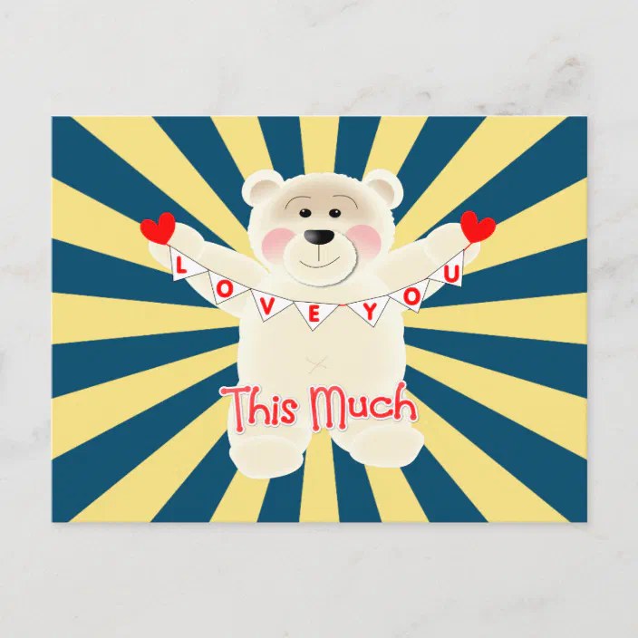 Vintage Greeting Note Post Card I Love My Teddy Bear 