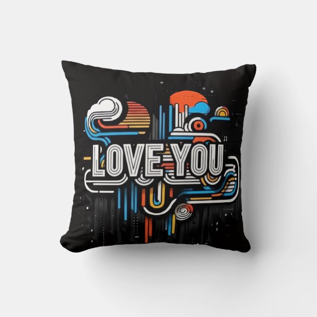 Love you throw pillow (Front)