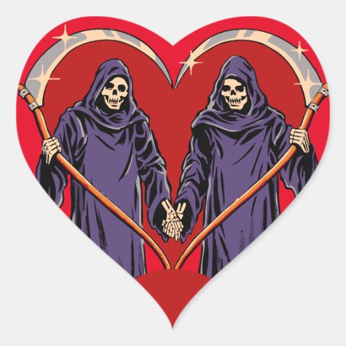 Love You To Death Boys  Girls New Halloween 2023 Heart Sticker