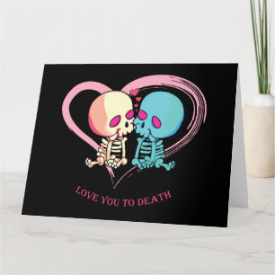 Love You to Death for Valentines Day.  Letterpress Thank You Card