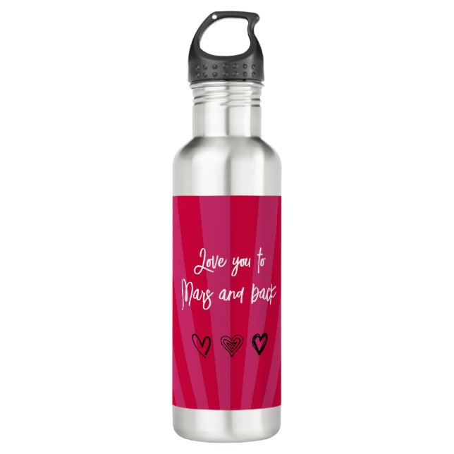 Love You to Mars and Back - Anniversary Gift Stainless Steel Water Bottle (Front)