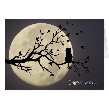 Love you to moon and back silhouette cat card