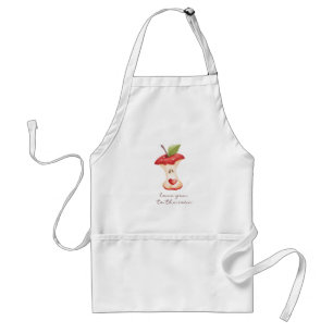 "love you to the core" apple kitchen apron