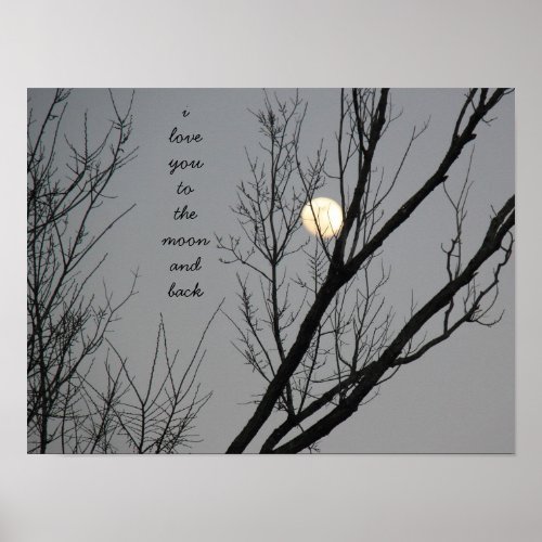 Love you to the moon and back 16 x 12 poster
