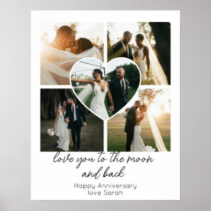 Love You to the Moon and Back Anniversary Photo Poster